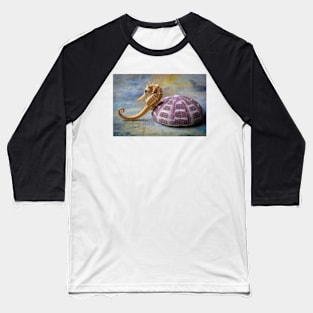 Seahorse And Purple Sea Urchin Baseball T-Shirt